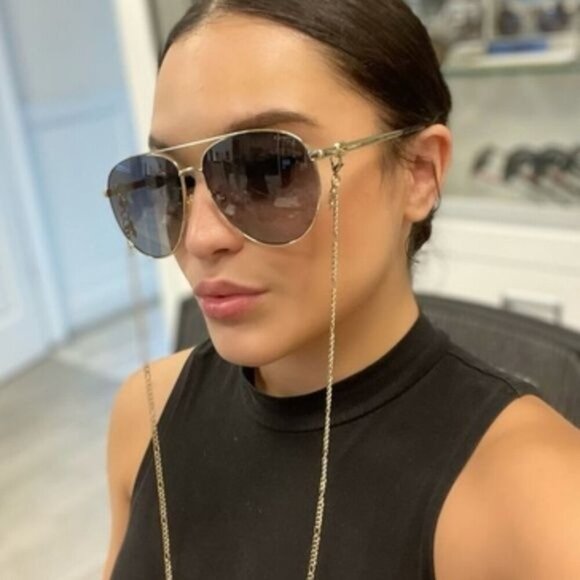 NWT Gucci GG1088S - 001 Aviator Chain Sunglasses - Picture 3 of 14